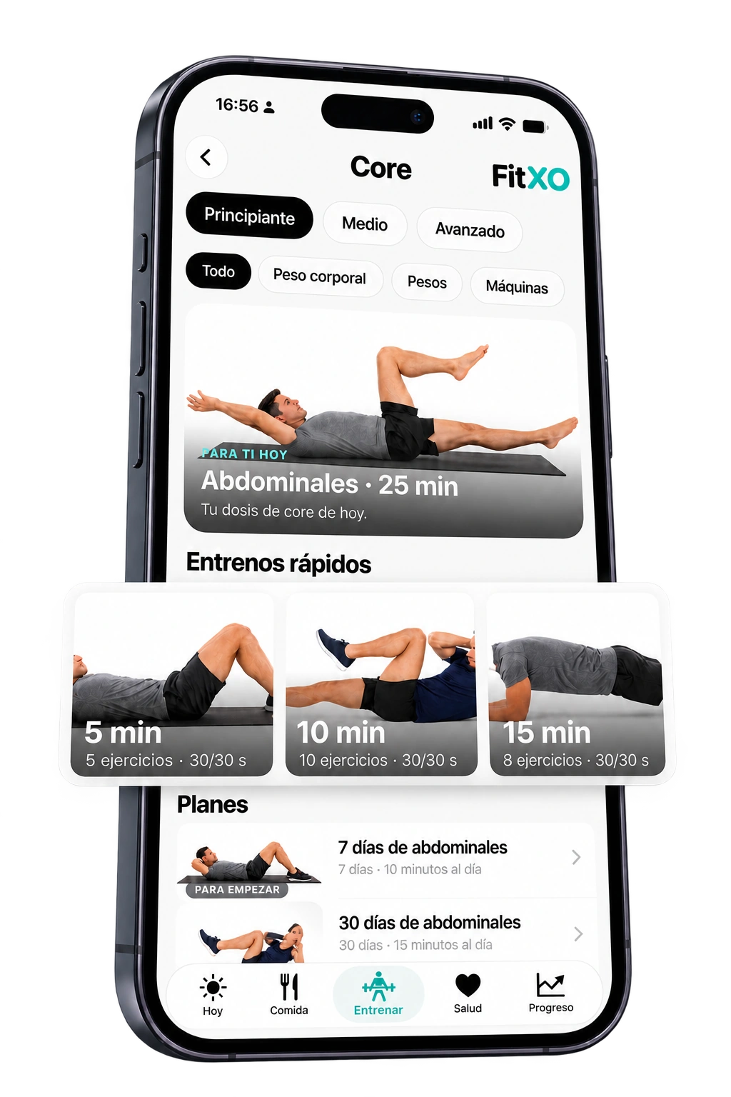 iPhone completo con sesiones y planes de core